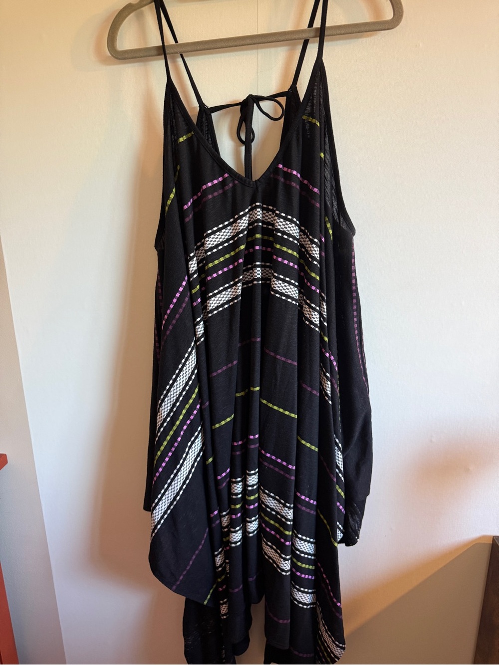 PENN Penningtons 1X oversized Swim Cover Up Black Stripe Beach Coverup Plus Size